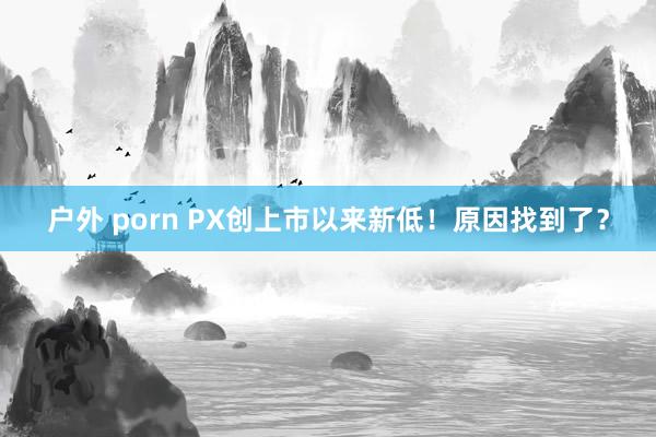 户外 porn PX创上市以来新低！原因找到了？