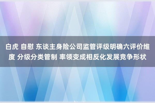 白虎 自慰 东谈主身险公司监管评级明确六评价维度 分级分类管制 率领变成相反化发展竞争形状