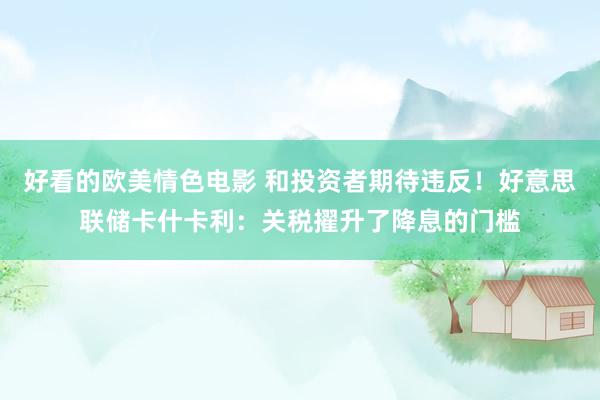 好看的欧美情色电影 和投资者期待违反！好意思联储卡什卡利：关税擢升了降息的门槛
